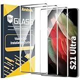 Arshek 3 Pack Galaxy S21 Ultra Screen Protector, 9H Tempered Glass, Ultrasonic Fingerprint Support, 3D Curved,HD Clear Scratch Resistant for Samsung Galaxy S21 Ultra 5G Glass Screen Protector