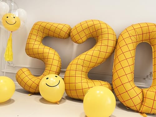 Image of 40 inch Matte Yellow Balloons Toy Inspired Story Theme party Supplies Digital 5 | Number Birthday Decoration, Cowboy Decorations Western, Cowgirl Party Balloon