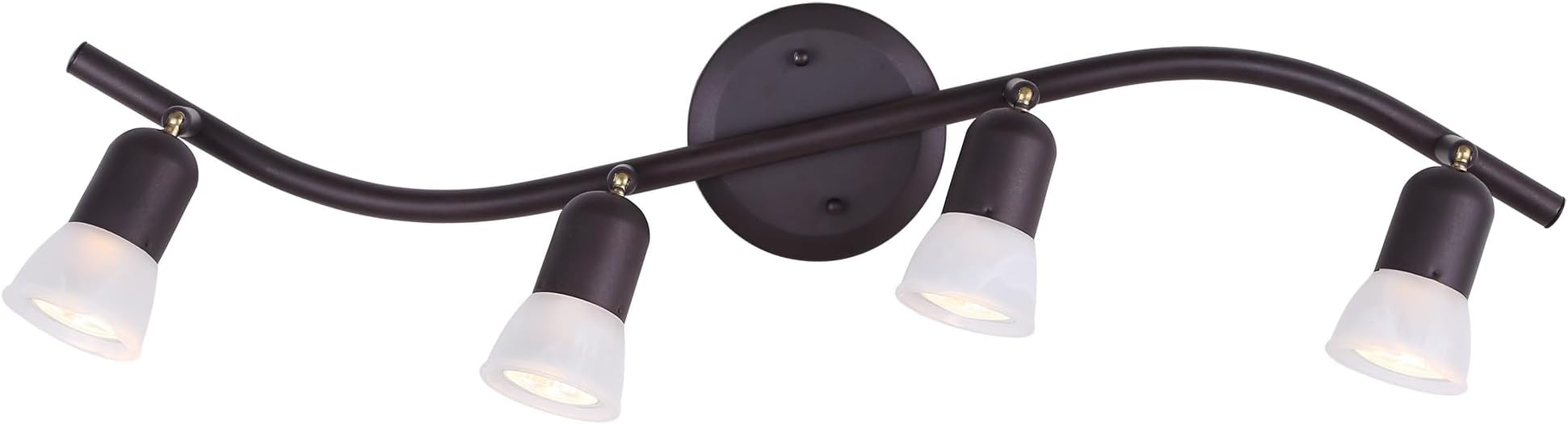 Canarm James 4-Light Ceiling or Wall Fixture, Oil Rubbed Bronze with Alabaster Glass, Modern Nautical Lighting for Bedroom Hallway, Entryway