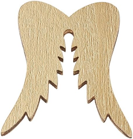 HobbyfunAngel Wings Wood Approx. 5 cm Pack of 3 Gold