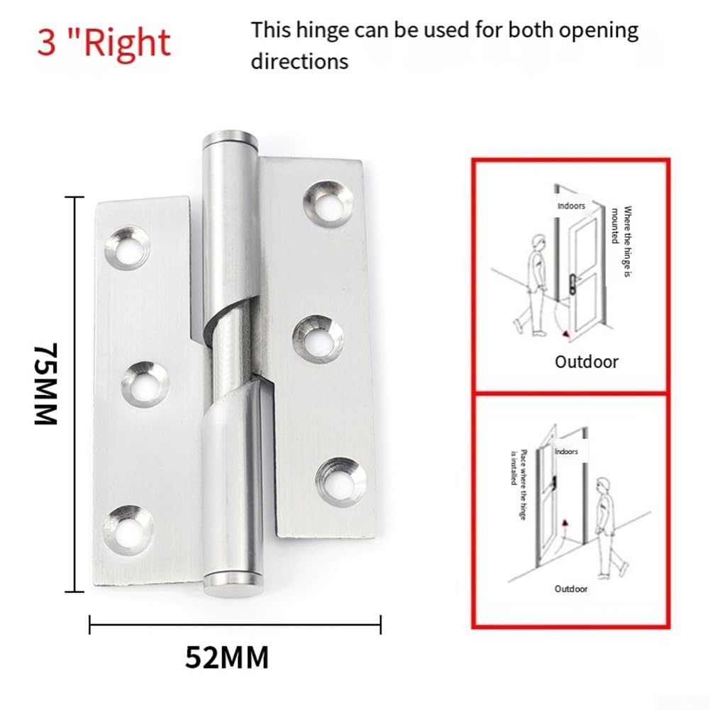 PRATICHE CERNIERE PER Porta Cerniere Per Porta Sollevamento Cerniere Dall'argento Rimovibili EUR - Foto 7