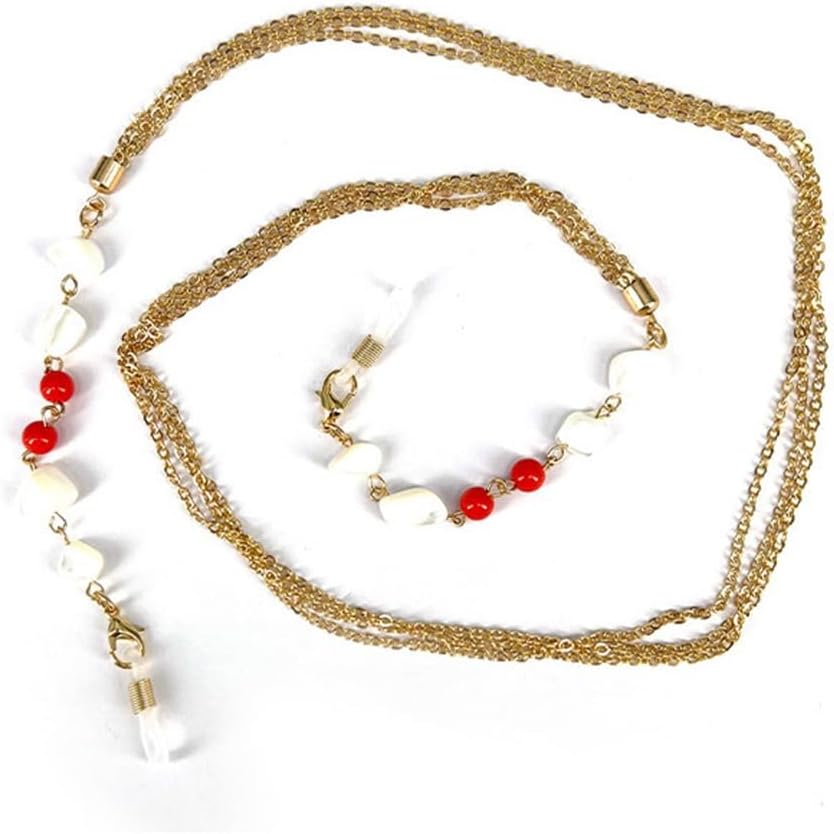 Eyeglasses Rope Eyeglasses Chain Beaded Metal Lanyard Anti Drop Lanyard
