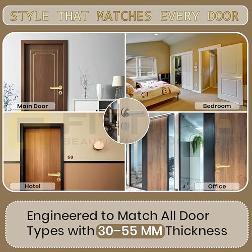 Image of Vigo Mortise Door Handle Lock Set /Premium Zinc Alloy Door Handle with Lock /Heavy-Duty Main Door Handle with Locks for Home, Office & Hotel Doors - 3 Years Warranty (Satin Matt)