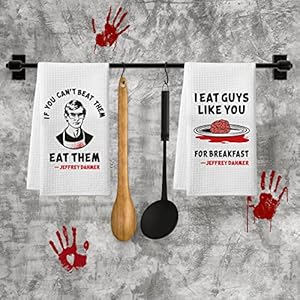Jeffrey Dahmer Kitchen Towels, 2 Pack Halloween Gothic Bathroom Hand Towels, Funny Serial Killer Gifts for Women Men, True Crime Halloween Bathroom Kitchen Decor, Jeffrey Dahmer Merchandise Jeffrey Dahmer Kitchen Towels 2 Pack Halloween Gothic Bathroom Hand Towels Funny Serial Killer Gifts for Women Men True Crime Halloween Bathroom Kitchen Decor Jeffrey Dahmer Merchandise
