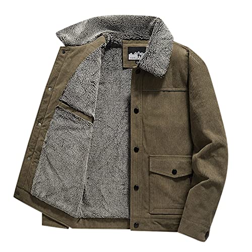 Veste à capuche homme velours côtelé contre le froid automne hiver taille M