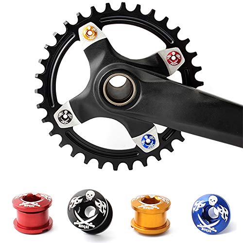 VANICE 4 Pcs Single-Ring Chainring Bolts in Aluminum for Road Bicycle, Mountain Bike, MTB/Pirate Ship