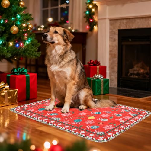 Image of KOOLTAIL Washable Pee Pads for Dogs, 2 Pack Christmas Pet Mats, Super Absorbent Reusable Puppy Training Pads Waterproof,Nonslip Leak-Proof Dog Pee Pad,Large Whelping Pads for Floor,Crate,Couch,36 inch*41 inch