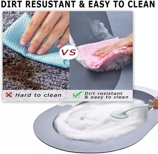Image of Bath Bathroom Rugs mat Non Slip diatomaceous Earth Stone Farmhouse Water Absorbent Washable Thin Small bathmat Set with Rubber Back Quick Dry Design fits Under Door for Bathroom Floor