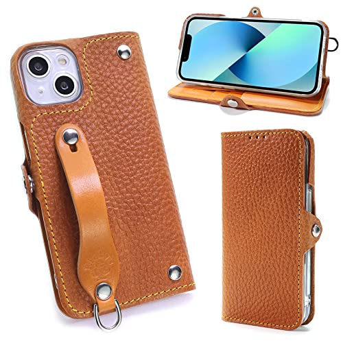 EFGS iPhone14と互換性のある 手帳型 ケース オイルしぼ キャメル MSポケット 【左開き】 iPhone14対応ケース TPU 栃木レザー 革 本革 日本製 リッキーズ