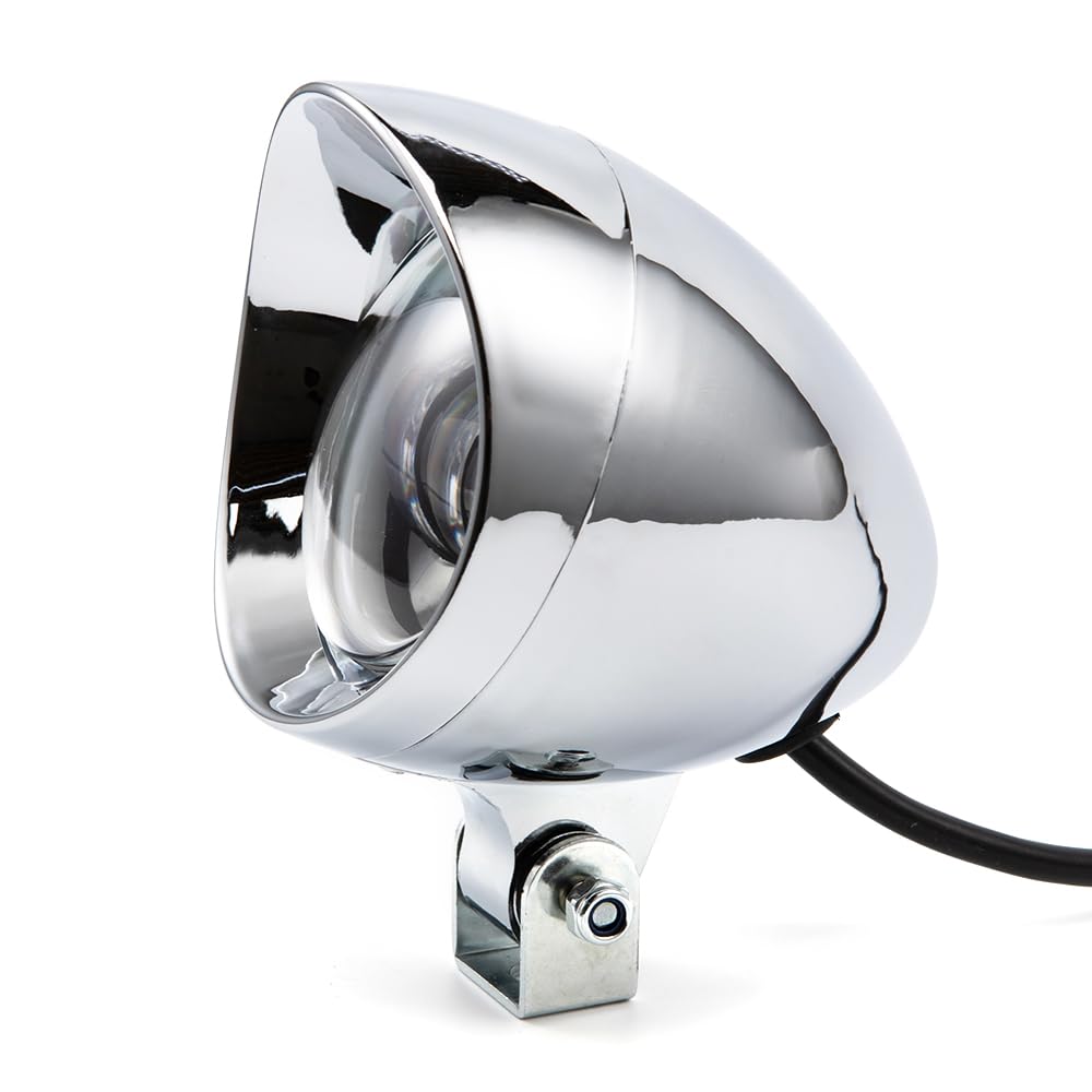 Moto Fendinebbia 3'' LED 12V Bianco Ambra DRL Lampada Ausiliaria Faro per Cruiser Chopper Cafe Racer ATV SUV