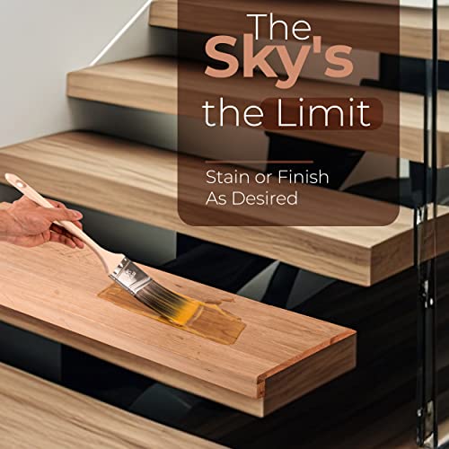 "Woodhut Canada Red Oak Stair Treads - Hardwood Stair Treads Retrofit - Stair Caps To Renovate Stairs With Elegance - Unfinished Stair Treads - Reduces Slips And Easy To Clean (36 Inch, Red Oak) #TOP3