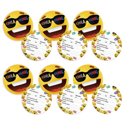 huoflame Einladungskarten Kindergeburtstag - Lustige runde Emoji Karten 12 Stück:Bunte Einladung zum Kinderfest oder Party für Jungen und Mädchen:Ideal für Einschulung, Geburtstag, Sommerparty huoflame Einladungskarten Kindergeburtstag - Lustige runde Emoji Karten 12 Stück:Bunte Einladung zum Kinderfest oder Party für Jungen und Mädchen:Ideal für Einschulung, Geburtstag, Sommerparty