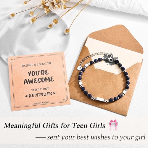 Image of Easter Basket Stuffers for Teens Girls Gifts Trendy Stuff, Tiny Beaded Bracelets Easter Gifts Birthday Graduation Jewelry Gifts for Teenage Girls Daughter Granddaughter Niece, Small, Blue