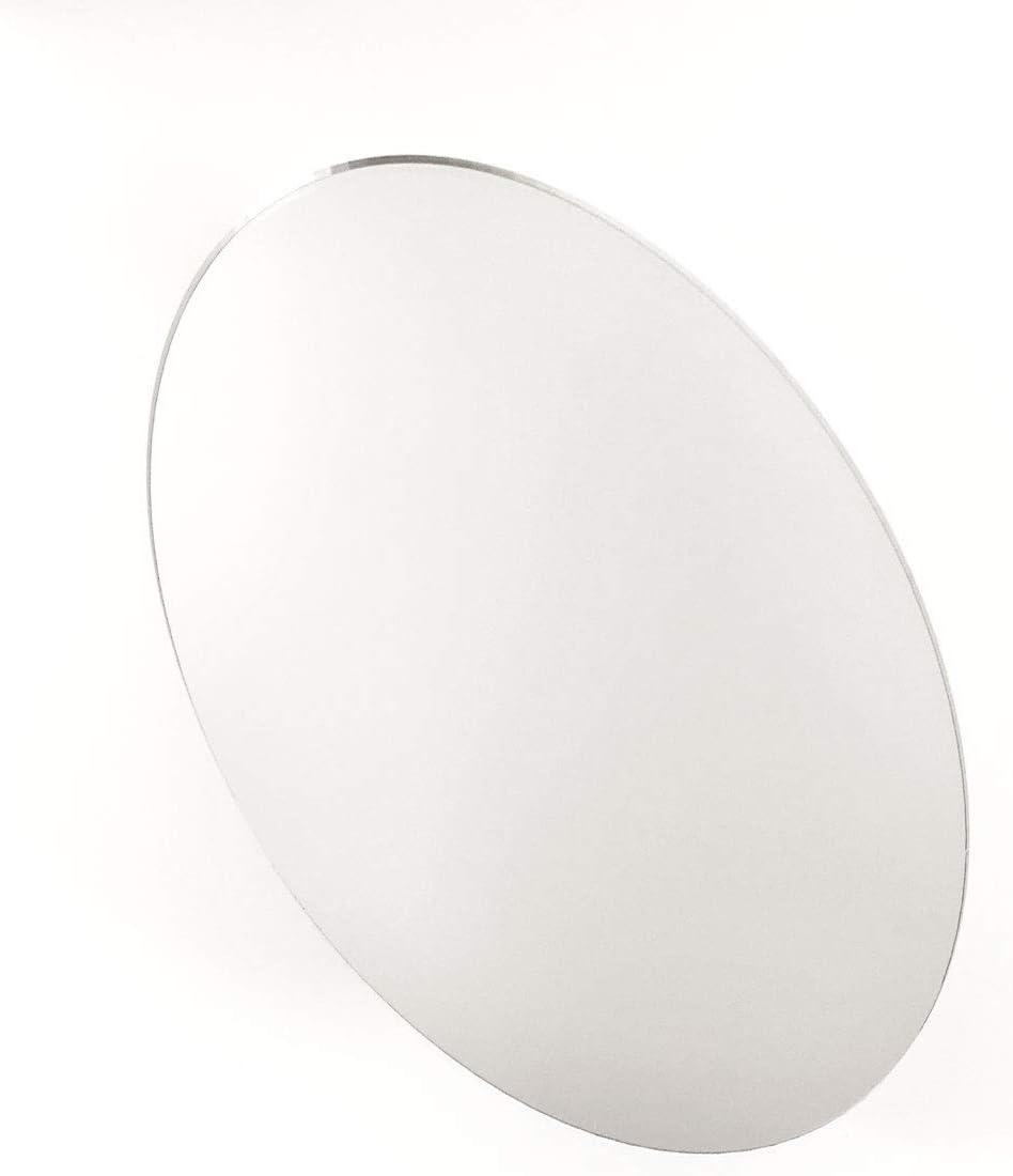 Silver Acrylic Mirror Oval Ellipse, 1 Piece (1/8" Thick Silver Mirror, 10" x 14" Oval)