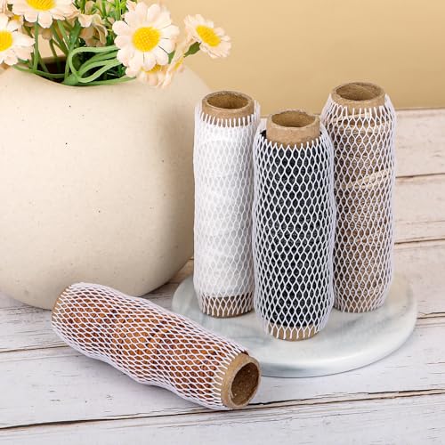 Image of 100PCS Thread Net Spool Saver, Cosmetic Makeup Brush Protective Sewing Embroidery Threads Net Mesh Sewing Thread Cones Nets for Quilting Winding Embroidery Serger Spools White 11.5 * 1cm