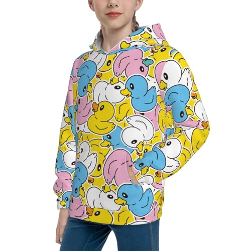 Colorful Duck Kid Hoodies Boys Sweatshirts Girls Pullover with Pocket2