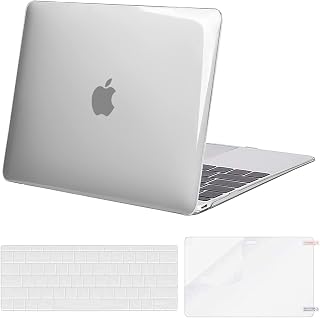 MOSISO Plastic Hard Shell Case & Keyboard Cover Skin & Screen Protector Compatible with MacBook 12 inch with Retina Display (Model A1534, Release 2017 2016 2015), Crystal Clear