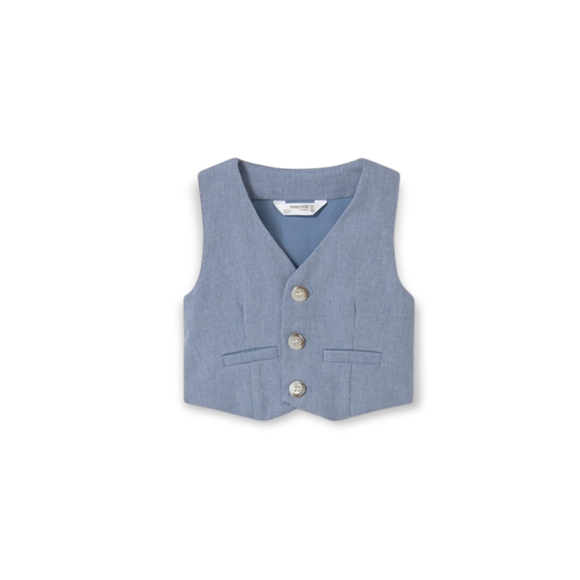Mayoral Newborn Gilet Elegante da Cerimoni in Misto Lino Azzurro 6 Mesi