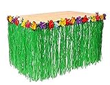 Hawaiian Luau Hibiscus Green Table Skirt 8.5ft Party, By Playscene™ (1 Pack)