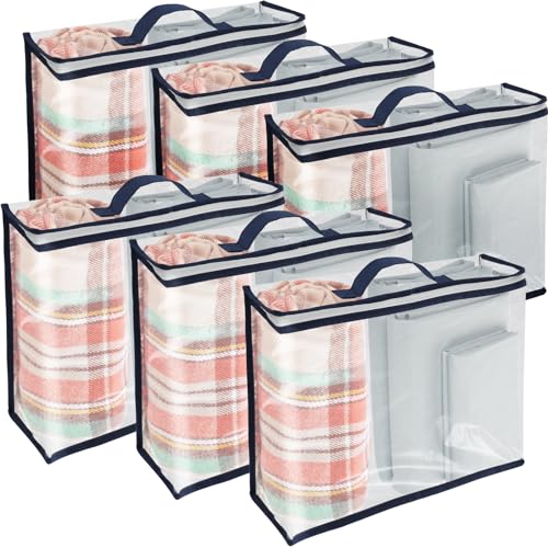 46% off - Clear Pvc Organizing Bag with Zipper 6 Packs Clear Zippered Storage Bag Waterproof Blankets Storage Bags Clear Pvc Organizing Bags for Blanket, Linen, Sweater, Bed Sheet (01)
