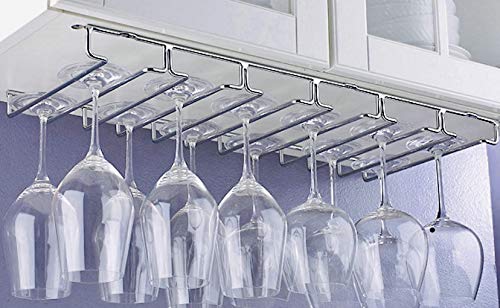 Large Wine Glass Under Cabinet Storage Rack Hanger Chrome