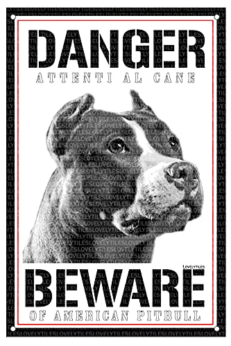 Pitbull targa cartello attenti al cane beware of