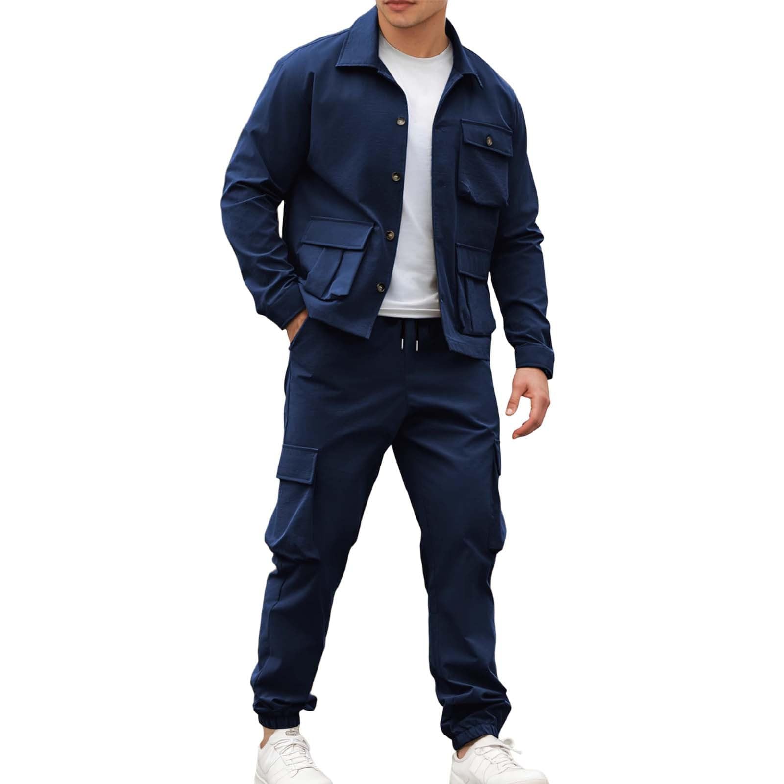 Generisch Dres treningowy dla mężczyzn, dres do biegania, modny motyw, 2-częściowy, hip hop, Y2K, streetwear, bluza z kapturem + spodnie do biegania, strój rekreacyjny dla mężczyzn, sweter z kapturem