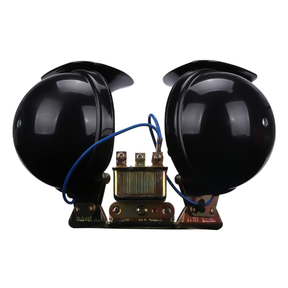 GLEAVI Türkenhorn 12v 2 Stück 12v Schneckenhupe für Auto und Motorrad Schwarz Kupfer Starkes Signalhorn mit Warnfunktion