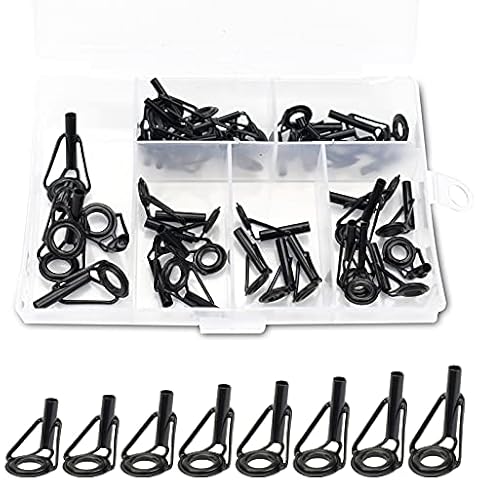 BB Hapeayou Fishing Rod Tip Repair Kit Replacement Stainless Steel Ceramic Ring Guide Rod Tips for Sea Fishing (40Pcs) Cover