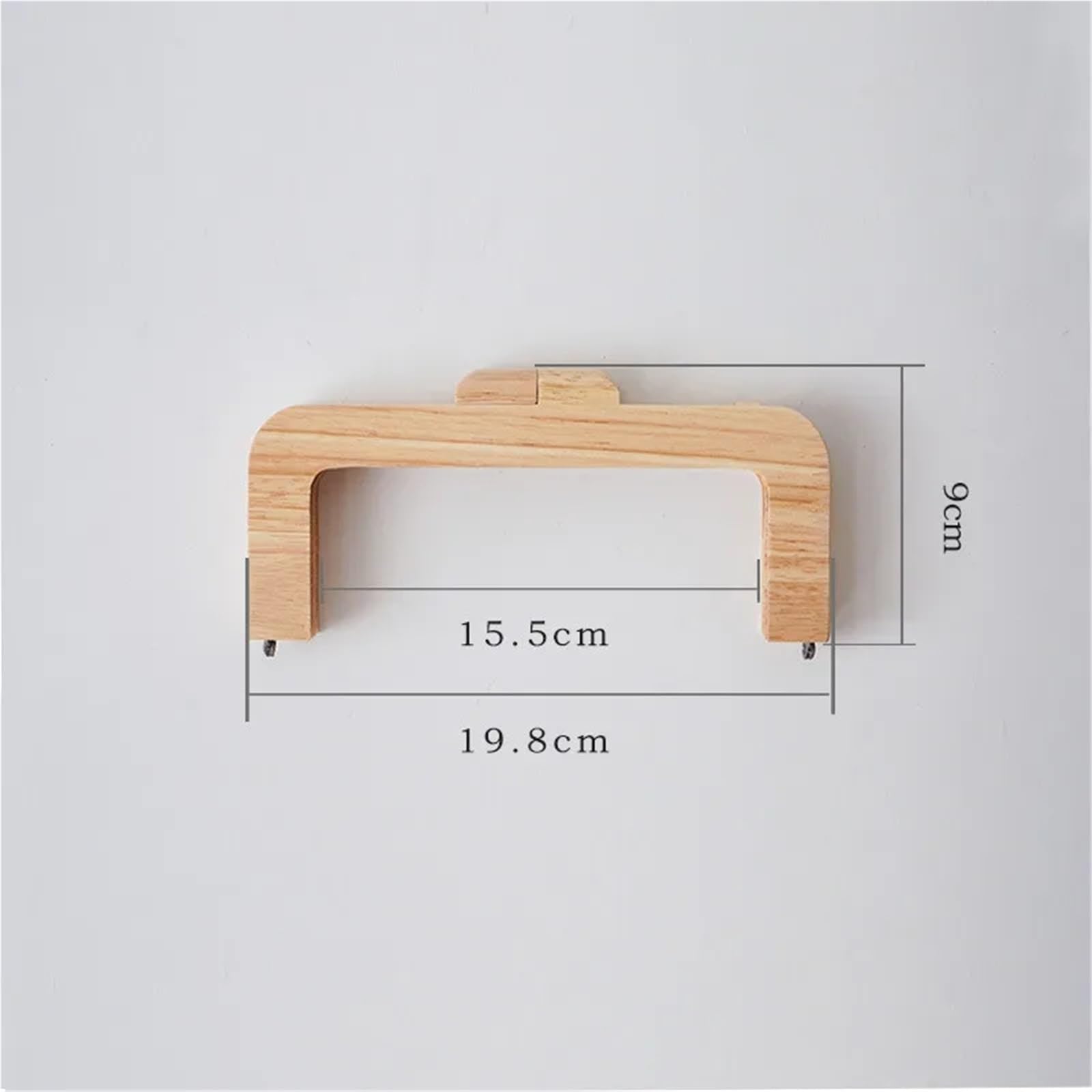 MRKU Asa de Madera para Bolso, Accesorios para Bolsos, Manualidades, Bricolaje, 1 par, 20 cm, Cierre de Beso de Madera, Tornillos Hechos a Mano, Agujeros, Costura, Marco de Bolso