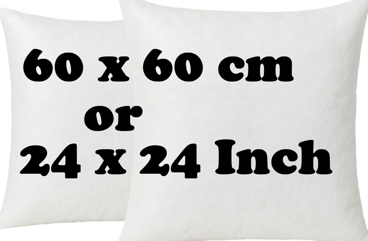 4All Cushion Inserts – Premium Hollow Fibre Cushion Pads with Soft Polycotton Cover, Fluffy Square Pillow Inserts for Sofa & Bed, Supportive Cushion Filling, Multiple Sizes (2, 60x60cm(24x24))