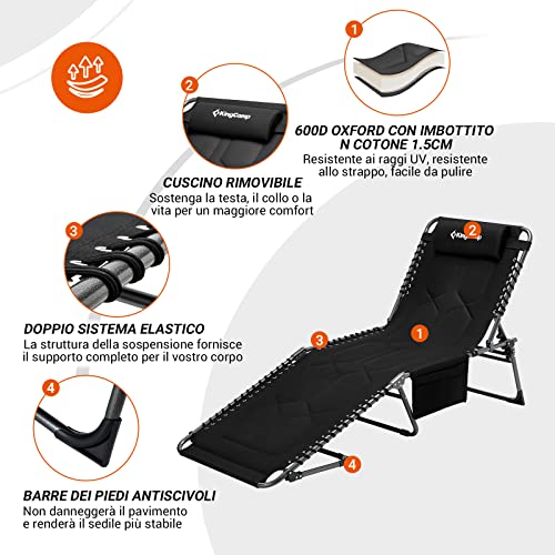 KingCamp Lettino Prendisole Pieghevole Oversize
