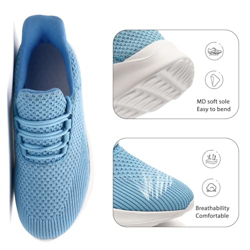 Image of DLWKIPV Womens Walking Running Shoes Tennis Slip On Sneakers Gym Workout Sport Lightweight Breathable Mesh Comfortable Casual