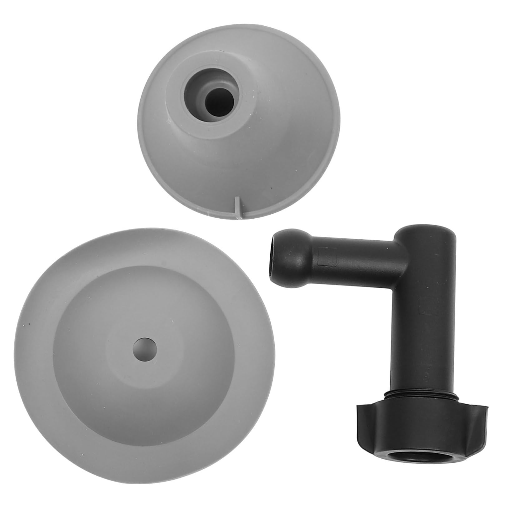 Ciieeo Desatascador de Desagüe para Obstrucción de Inodoro Flexible, Pistón, Cabeza Giratoria y Mango Ergonómico, Plástico Blanco