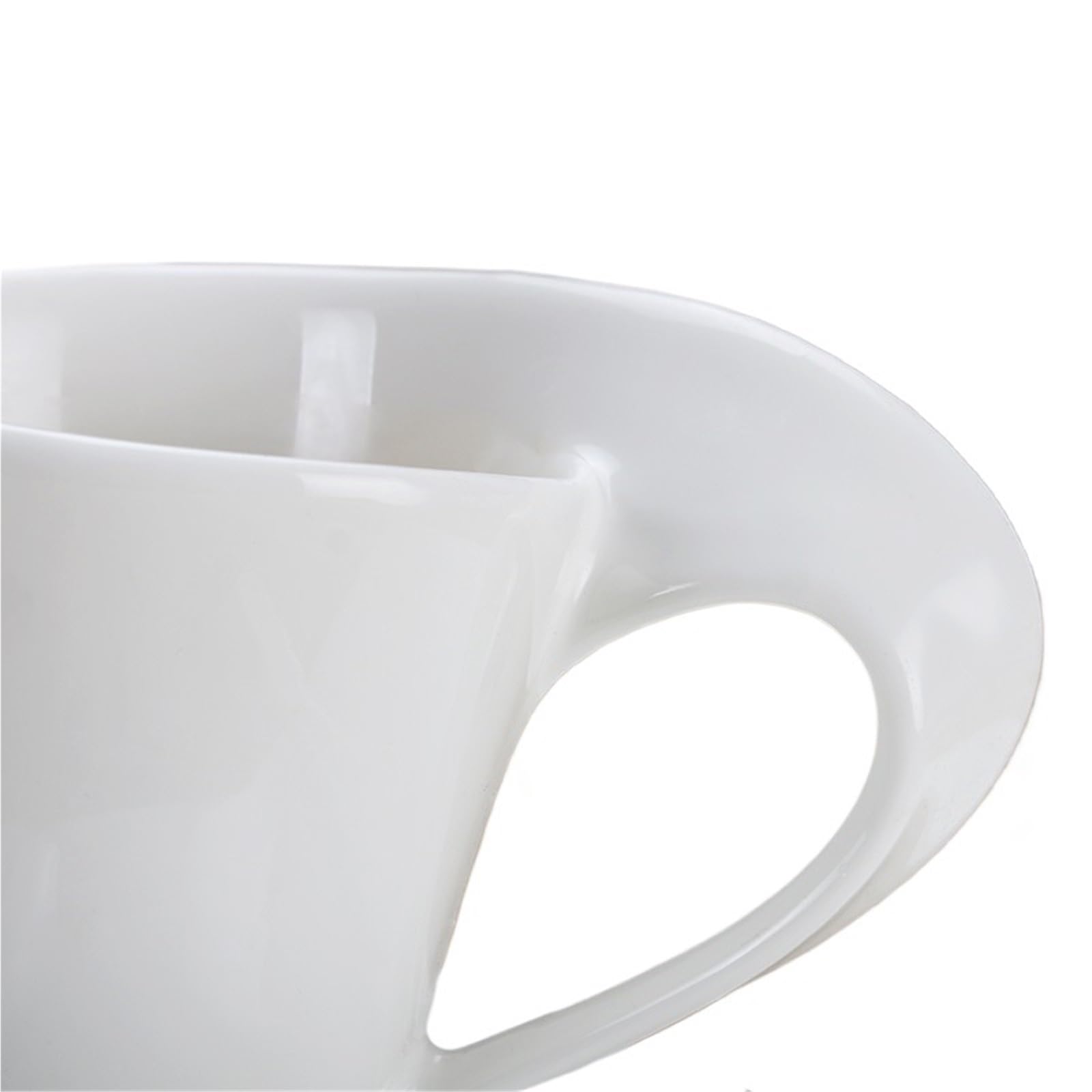 Juego De Tazas De Café Juego De Taza Y Platillo De Café De Cerámica Blanca, Taza De Desayuno Con Platillo(200ml+plate)