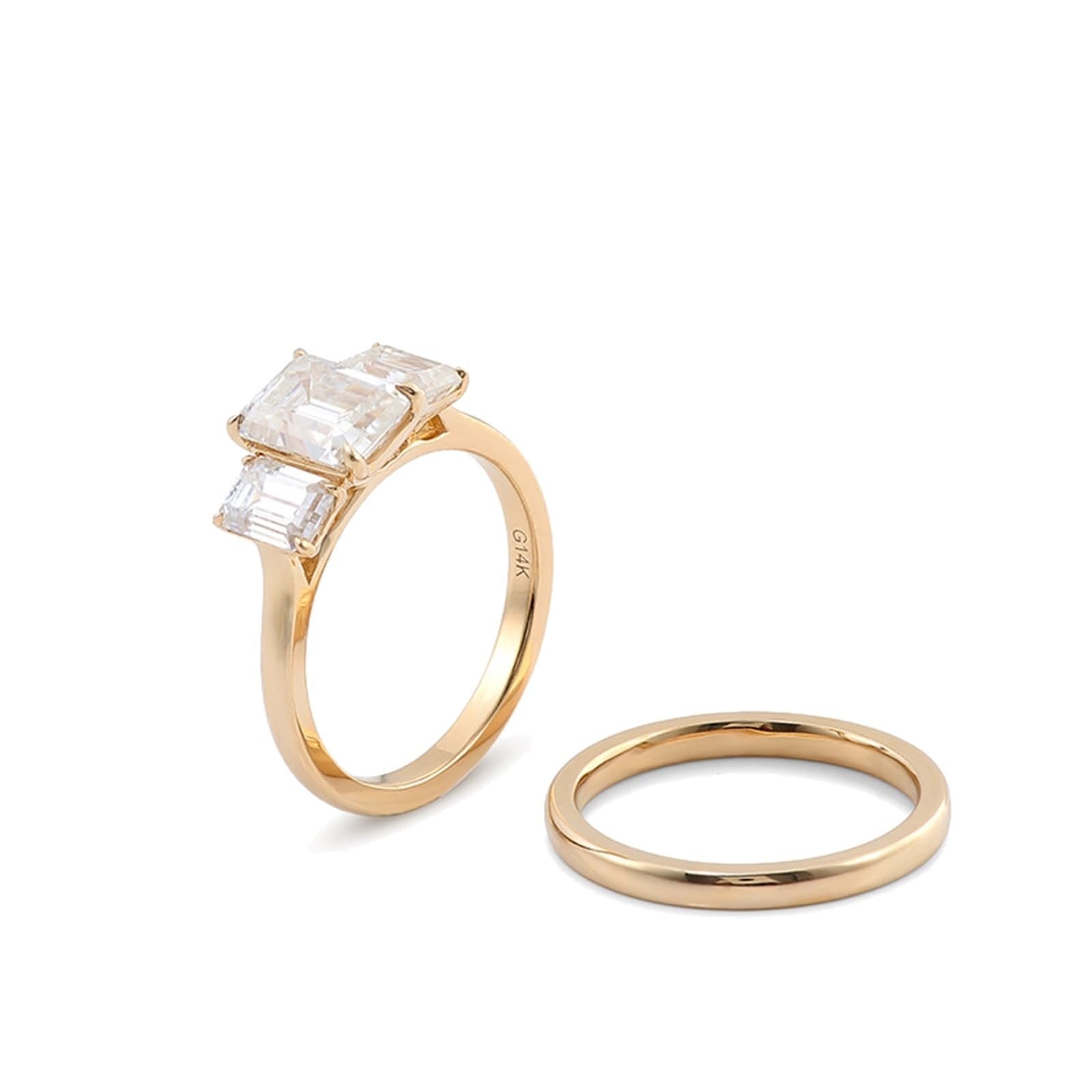 Wycian Anillo Moissanita Mujer Anillo De Compromiso Mujer Oro 9K Apilamiento con Moissanita Tamaño 18,5 Moda Para Hermana Día De San Valentín Joyas
