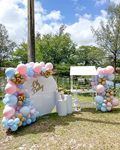 Lyveef 1056 Diy Gender Reveal Balloons Arch Pink And Blue Gender Reveal Balloons Garland Kit With Metallic Gold Balloons Gender Reveal Decorations For He Or She Boy Or Girl Party Supplies Gender Reveal Balloons thumb #3