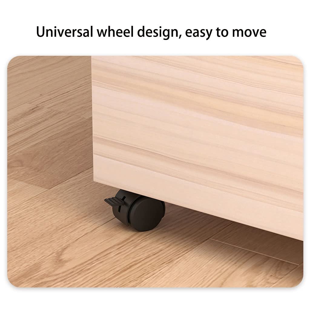 Aktenschrank Abschließbarer Aktenschrank aus Holz for das Home Office, Aufbewahrungsschrank mit universeller Radbremse, große Speicherkapazität (Color : Brown, Size : 40x40x60cm)