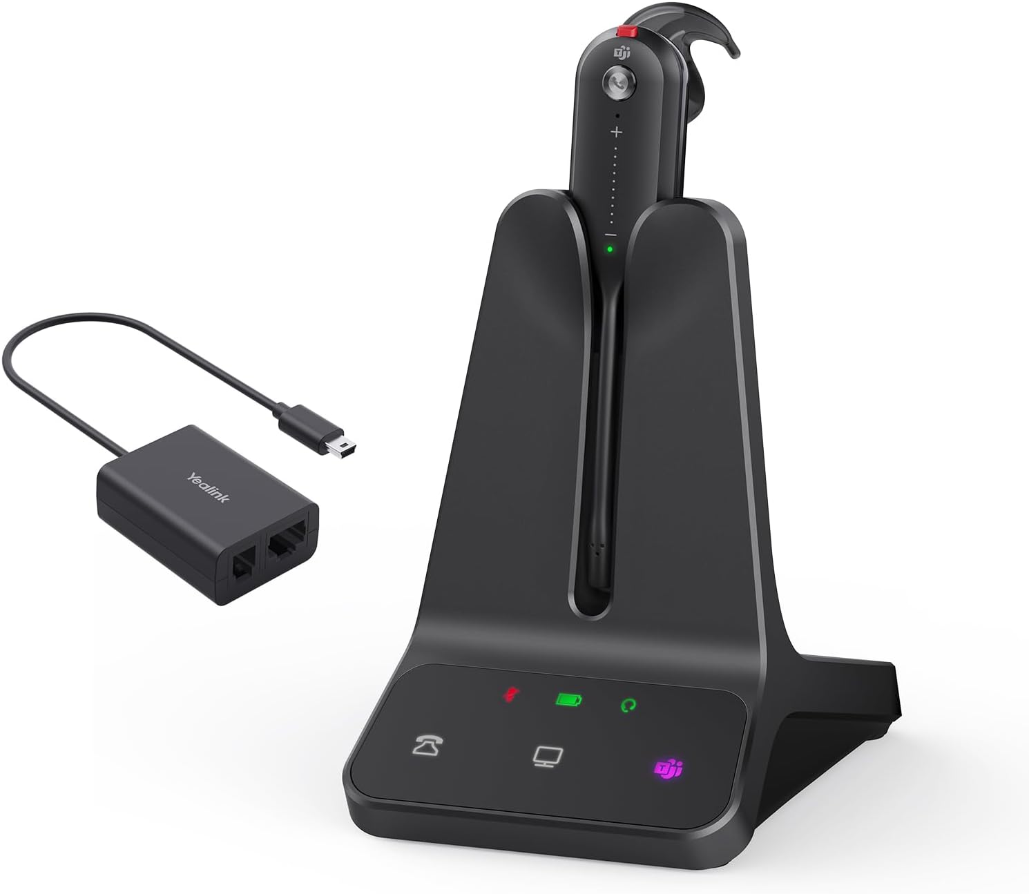 Yealink DECT Wireless Headset WH63 E2 & EHS62 Adapter,Compatible with Cisco/Avaya/Poly/Grandstream Desk Phone