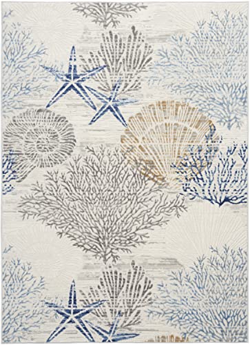 Nourison Home Pompeii Ivory Grey Blue tapete 160x213 cm miniatura 4