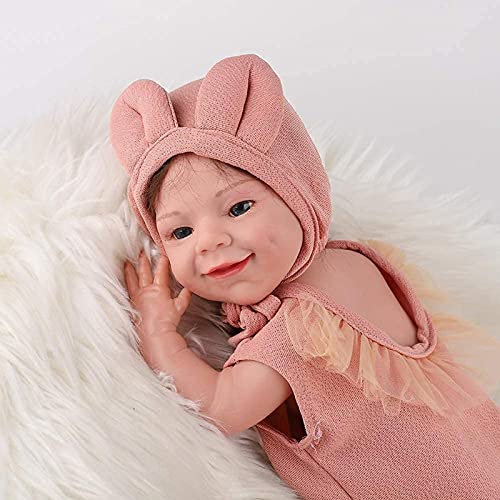 MWKL Lebensechte realistische Badepuppen Nettes Reborn Baby 50cm Vollsilikon Körper Rebirth Puppe Reborn Puppe… – Bild 3