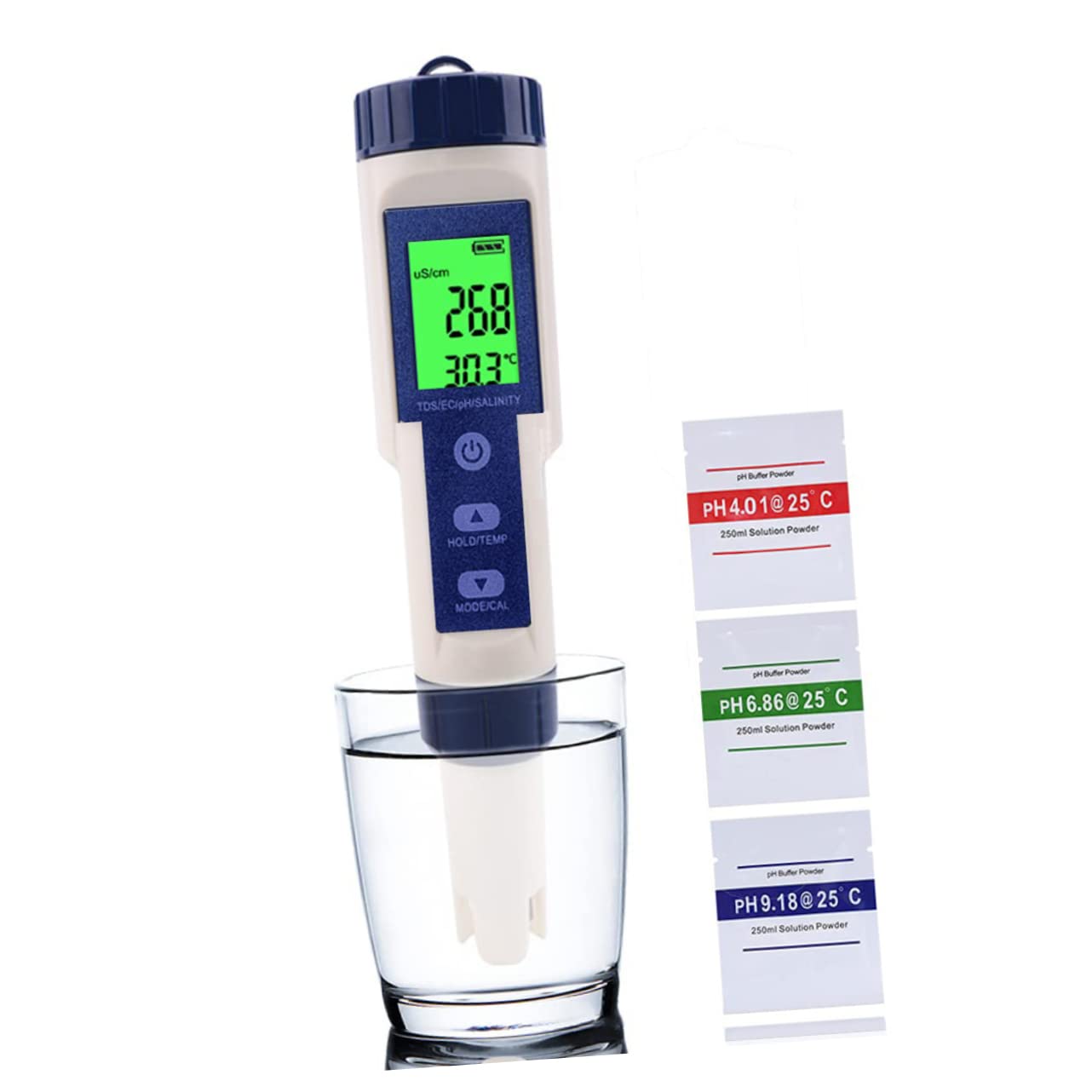 Generico Metro Sale Marino Kit per Il Test dell'Acqua della Piscina Fish Tank Portatile Tester Digitale Acquario Portatile Piscina Rifrattometro Digitale Tester e Misuratore
