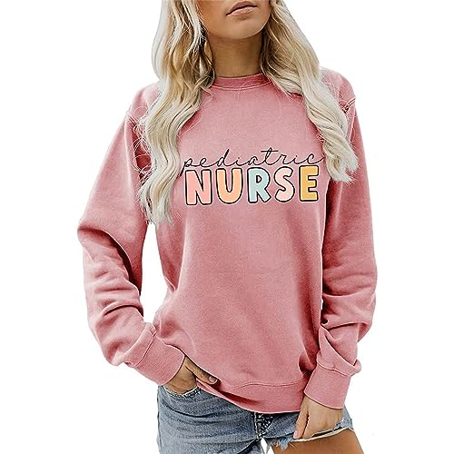 Generisch Suéter Mujer Sudadera Letras Estampado Manga Larga Cuello Redondo Jersey Invierno Mujeres Letras Impresión Suelta Casual Top Deporte Ropa de Calle Mujer Tallas Grandes Colorido Polar Jersey