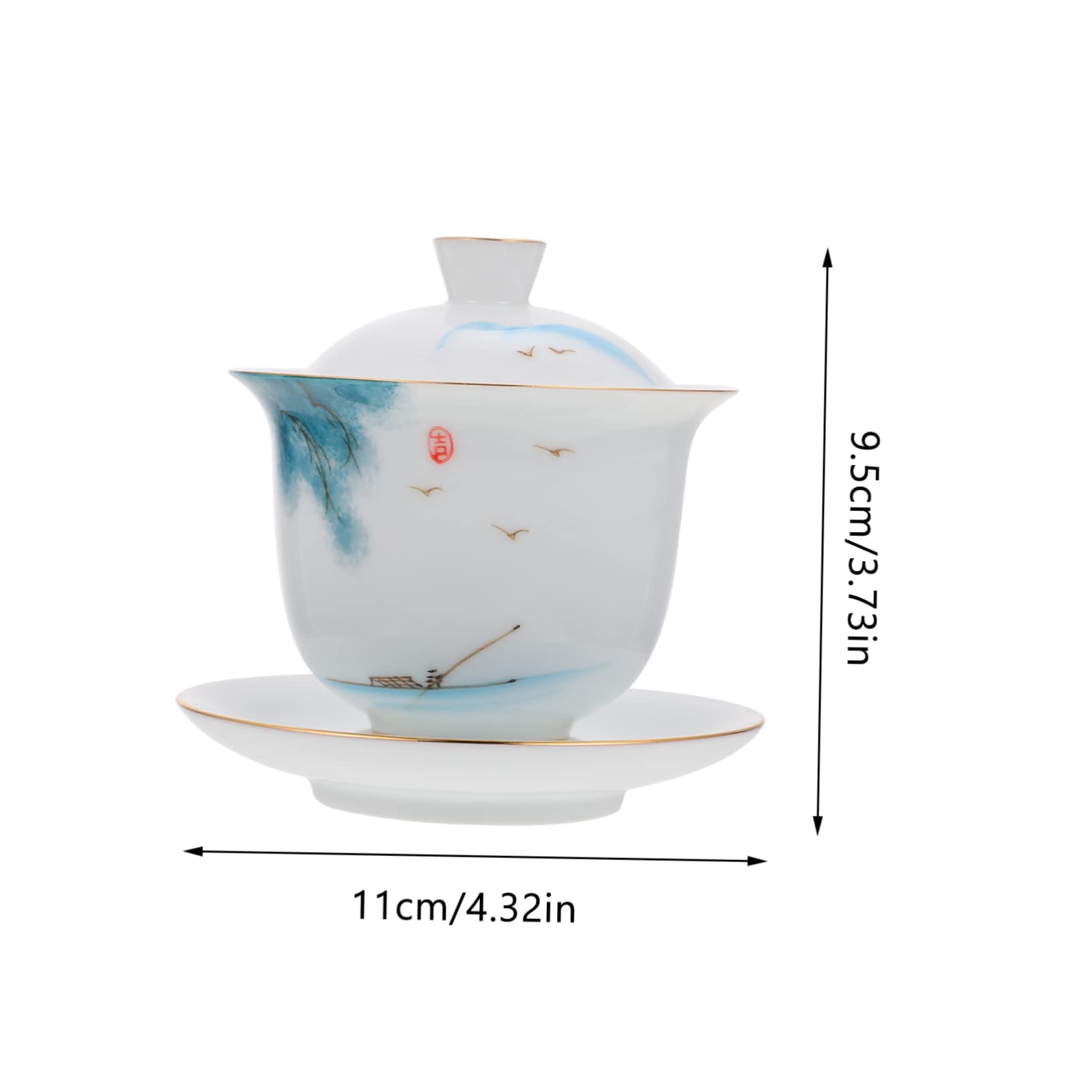 Juego de té, 1 Juego de Tazas de café de cerámica con Tapa, Tazas de café Transparentes para inauguración de la casa, Tetera de cerámica de Estilo japonés y Porcelana (Blanca)