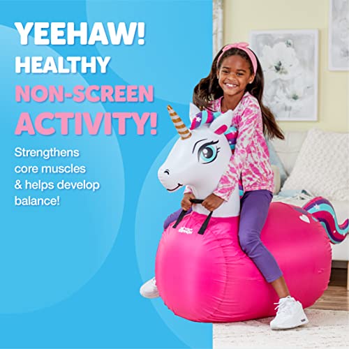 Waddle Large Inflatable Bouncy Hopper - Ride On, Indoor, Outdoor Toys, Bouncy Horse, Toys for Girls and Boys, Durable, Unicorn Toys for Girls, Kids, Adult Toys, Up to 250lbs, Ages 5 and Up (Unicorn) by WADDLE - Image 2