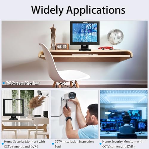 Image of 12 Inch TFT LCD Security CCTV Monitor 800x600 4:3 Resolution Color Display Screen Support HDMI /VGA /AV /BNC /MIC USB Ports with Remote Control Built-in LounSpeakers for Surveillance Camera