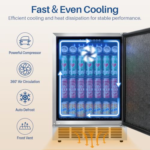 Image of 24 Inch Outdoor Refrigerator, 180 Can Outdoor Beverage Fridge