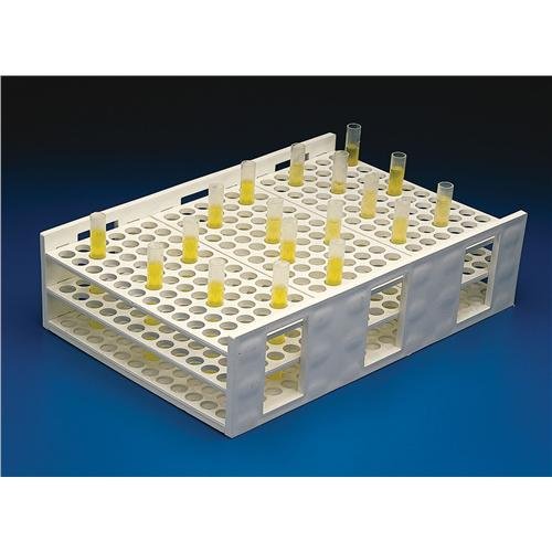 Bel-Art F18871-0000 Science Ware Radioimmunoassay Tube Rack for 13-16 mm Tube Size, 120 Place, 8.9 cm Height, 26 cm Wide, 33.5 cm Length, Polypropylene (Pack of 6)