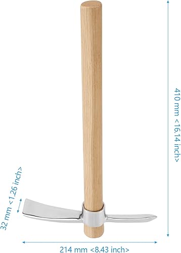 Miniatura 2 de Paquete de 2 hachas de jardín de 16 pulgadas, azada de acero inoxidable con mango de madera dura, azada Mattock para deshierbe, excavación,