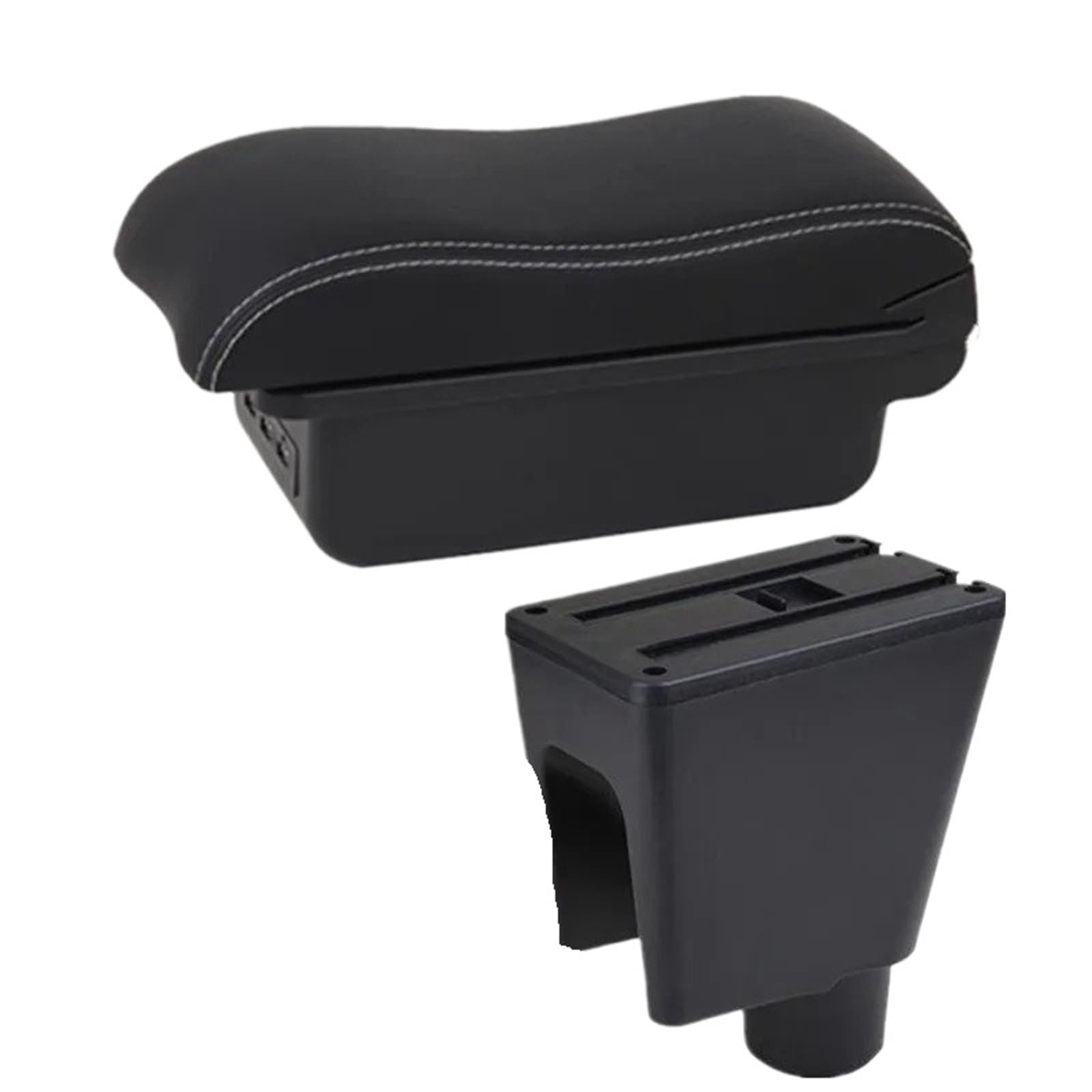 AWGNTQQ Car Armrests For Chevrolet For Spark 3 III Aveo Car Armrest Interior Parts Center Storage Box With USB(B Black white 3USB)
